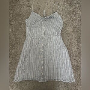 Blue Rain Striped Dress in Blue and White